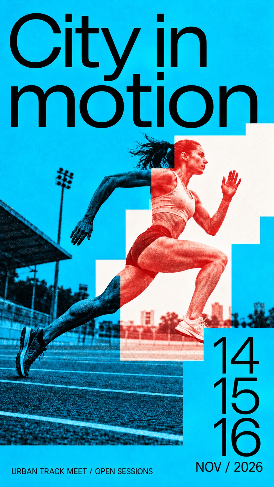 Duotone Step Window Editorial — example AI image, 9:16