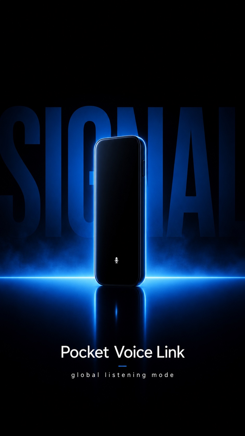 Electric Blue Silhouette Product Launch Style — example AI image, 9:16