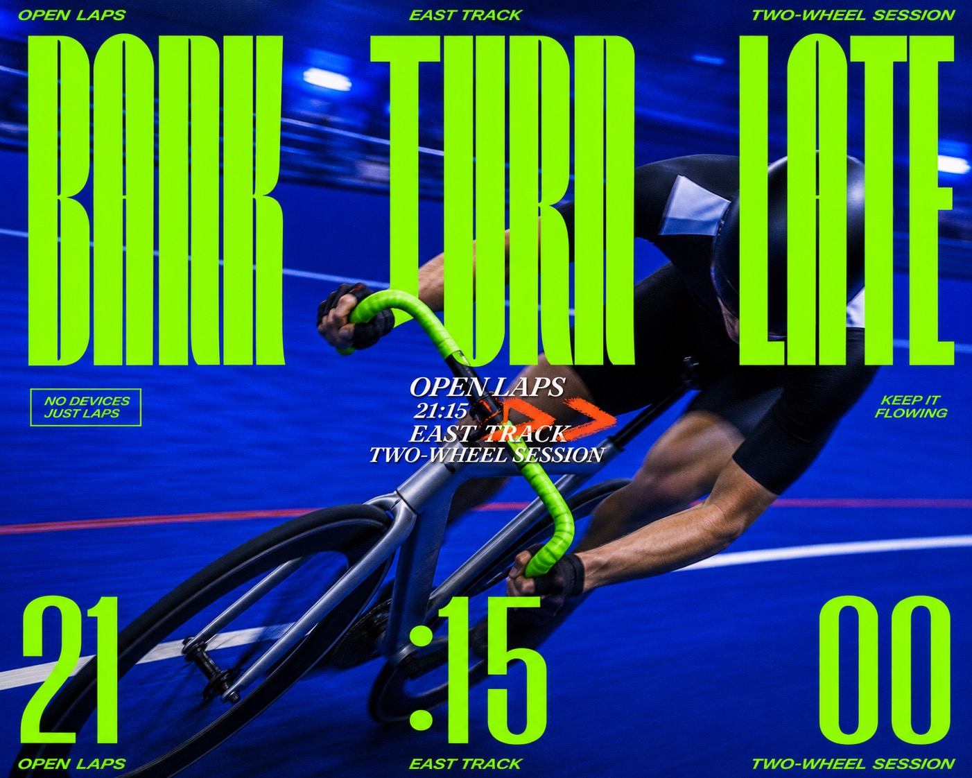 Electric Cobalt Motion Type Poster — example AI image, 16:9