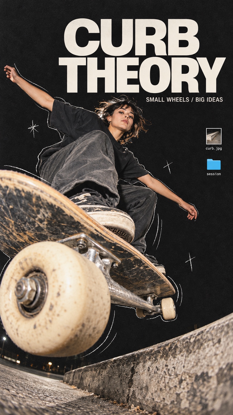 Fisheye Desktop Zine — example AI image, 9:16