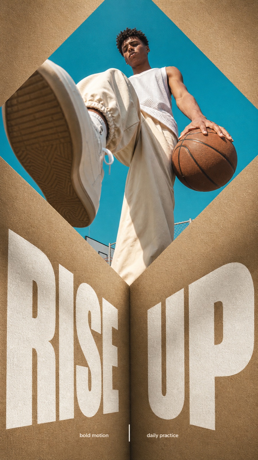 Folded Diamond Perspective Type Poster Style — example AI image, 9:16