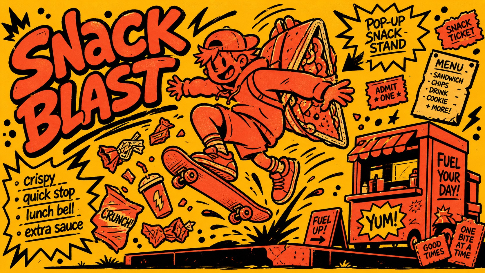Hot Ink Comic Poster — example AI image, 16:9
