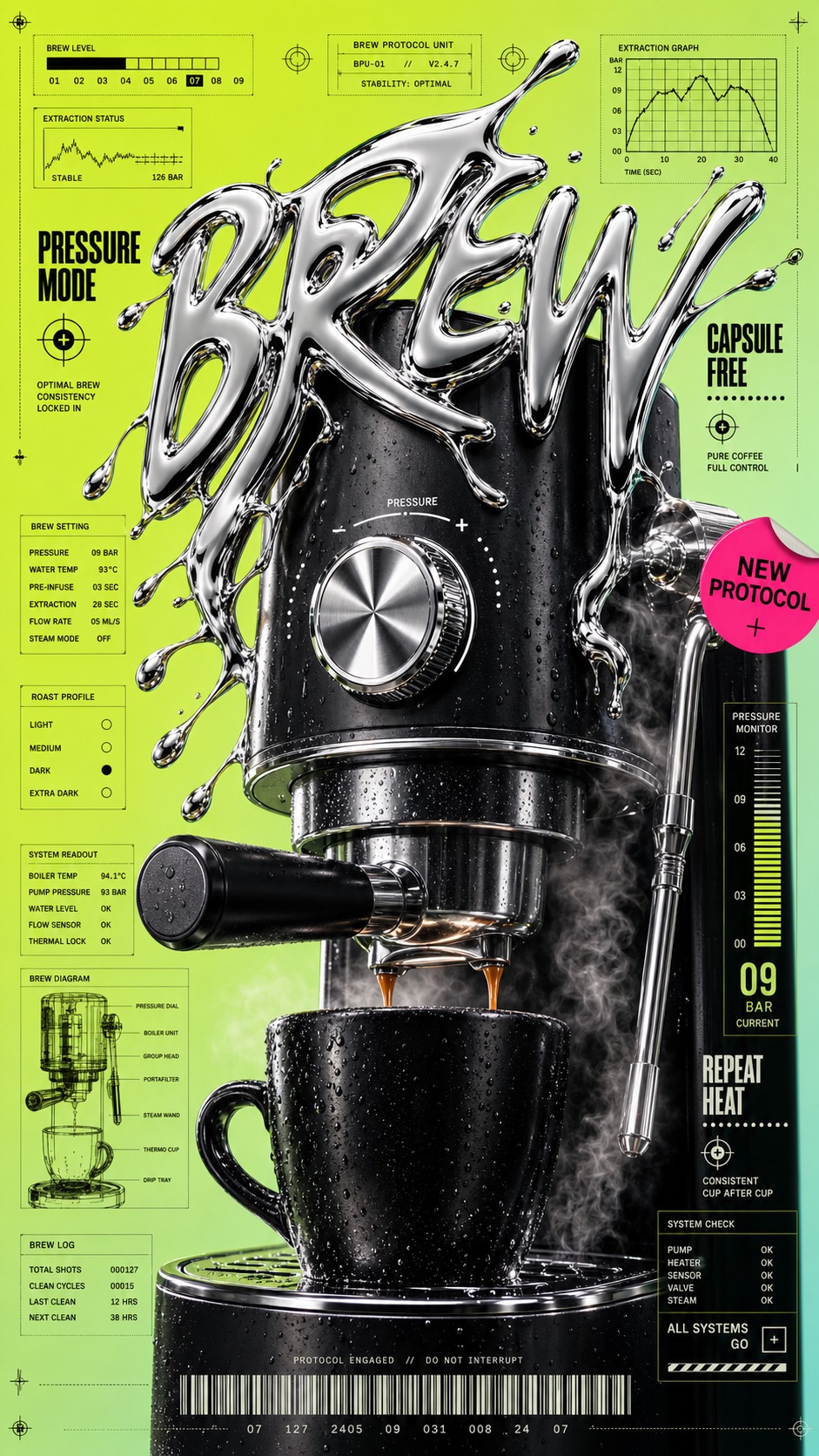 Liquid Chrome Clearance Poster Style — example AI image, 9:16