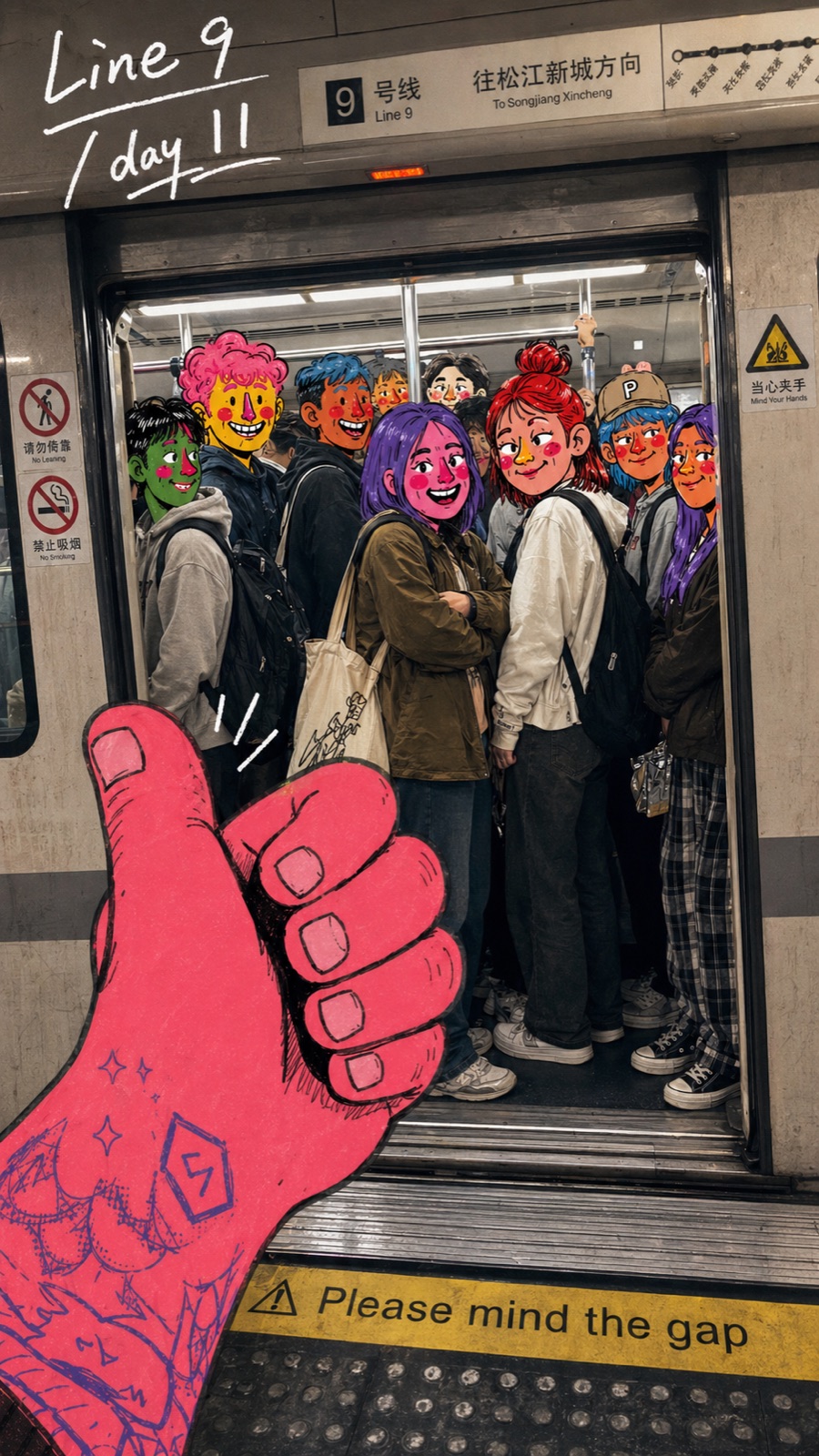 Metro Doodle Snapshot Diary — example AI image, 9:16
