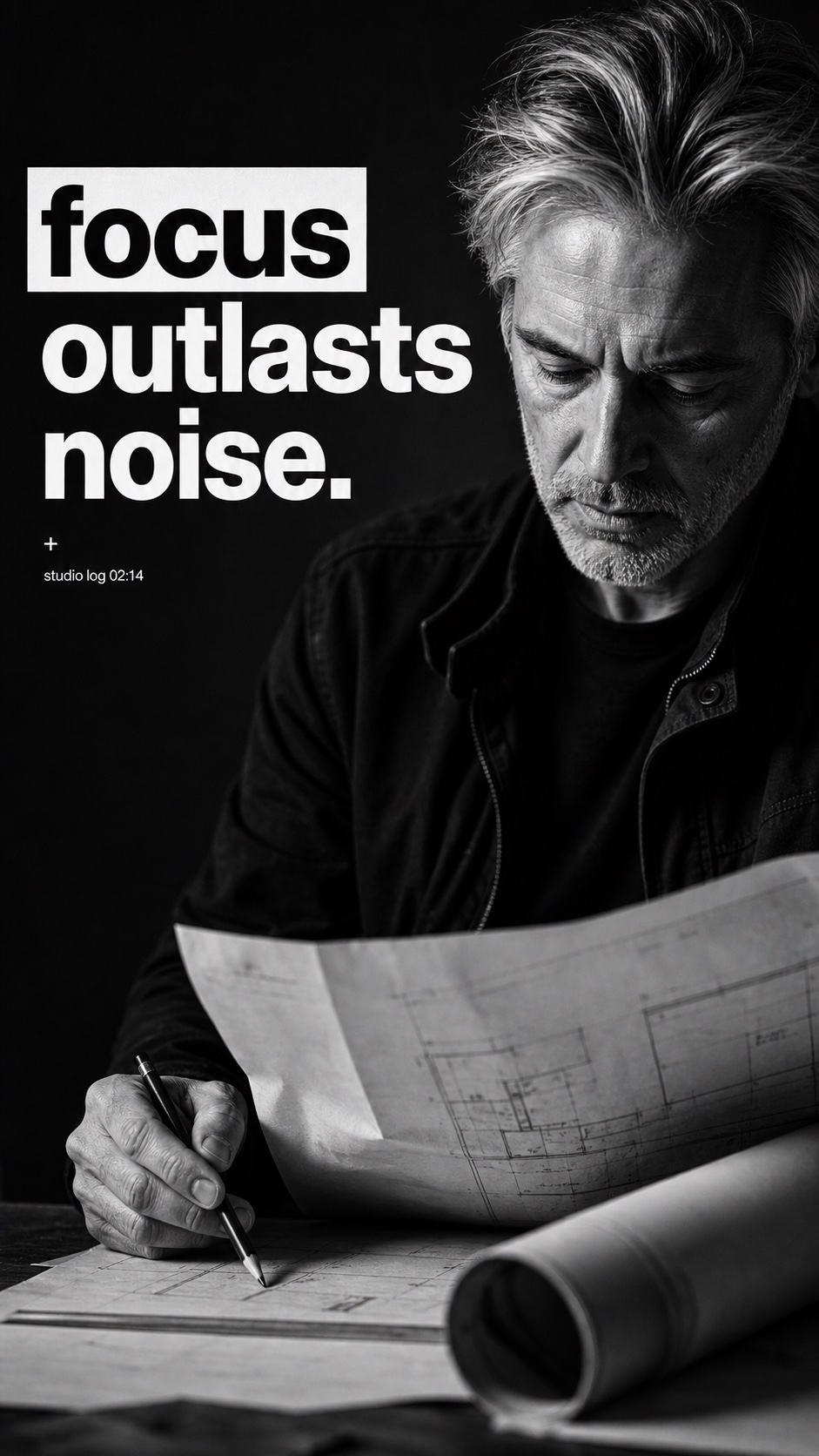 Mono Noir Type Portrait Poster Style — example AI image, 9:16