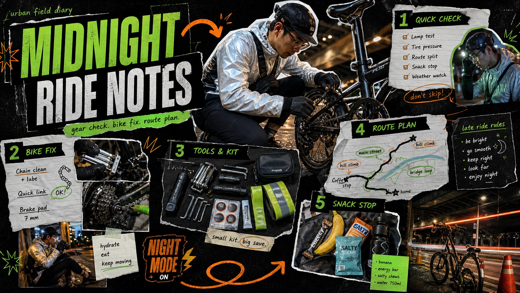Neon Outdoor Diary Longform Collage Style — example AI image, 16:9
