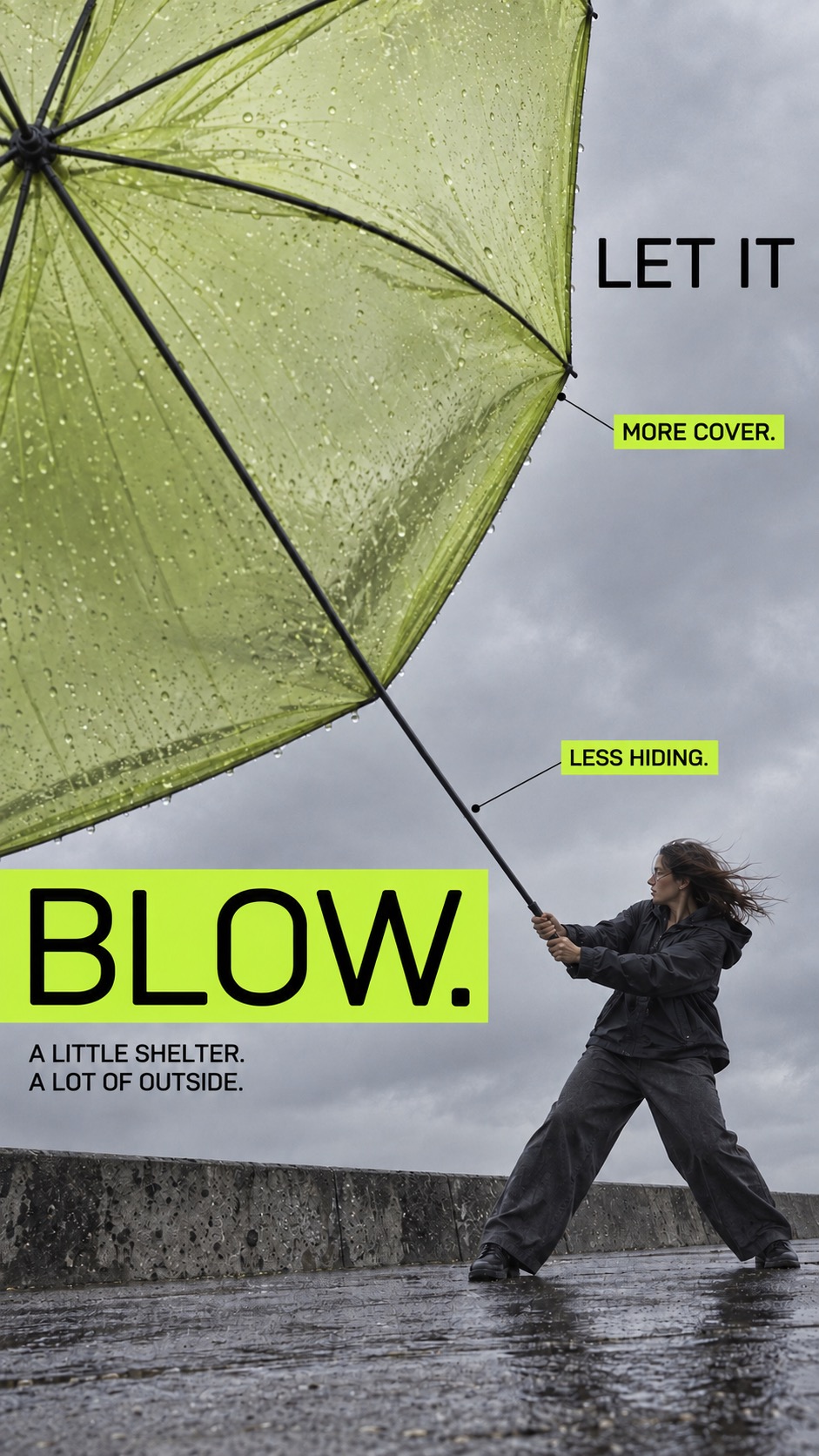 Neon Strip Low Angle Campaign — example AI image, 9:16