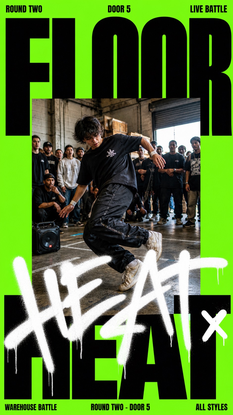 Neon Type Photo Scribble Poster — example AI image, 9:16