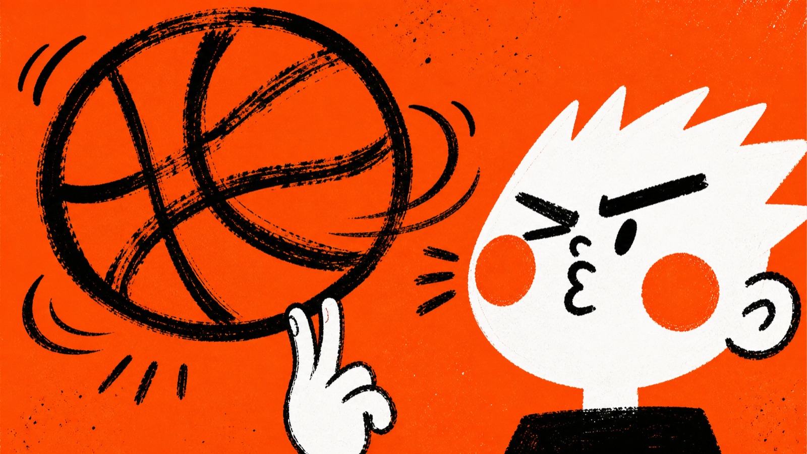 Orange Brush Mascot Action Poster Style — example AI image, 16:9