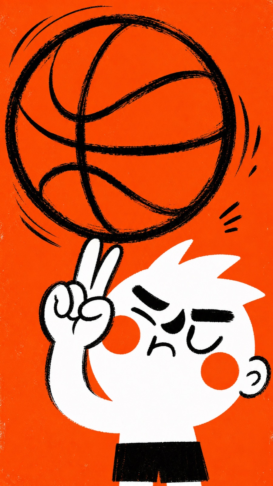 Orange Brush Mascot Action Poster Style — example AI image, 9:16