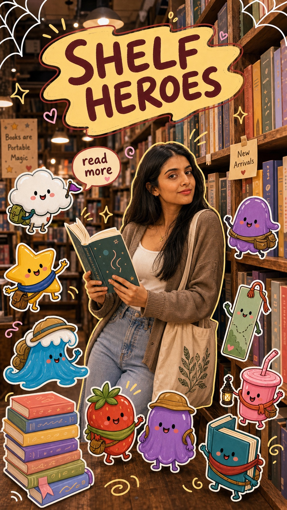 Playful Mascot Doodle Snapshot Style — example AI image, 9:16