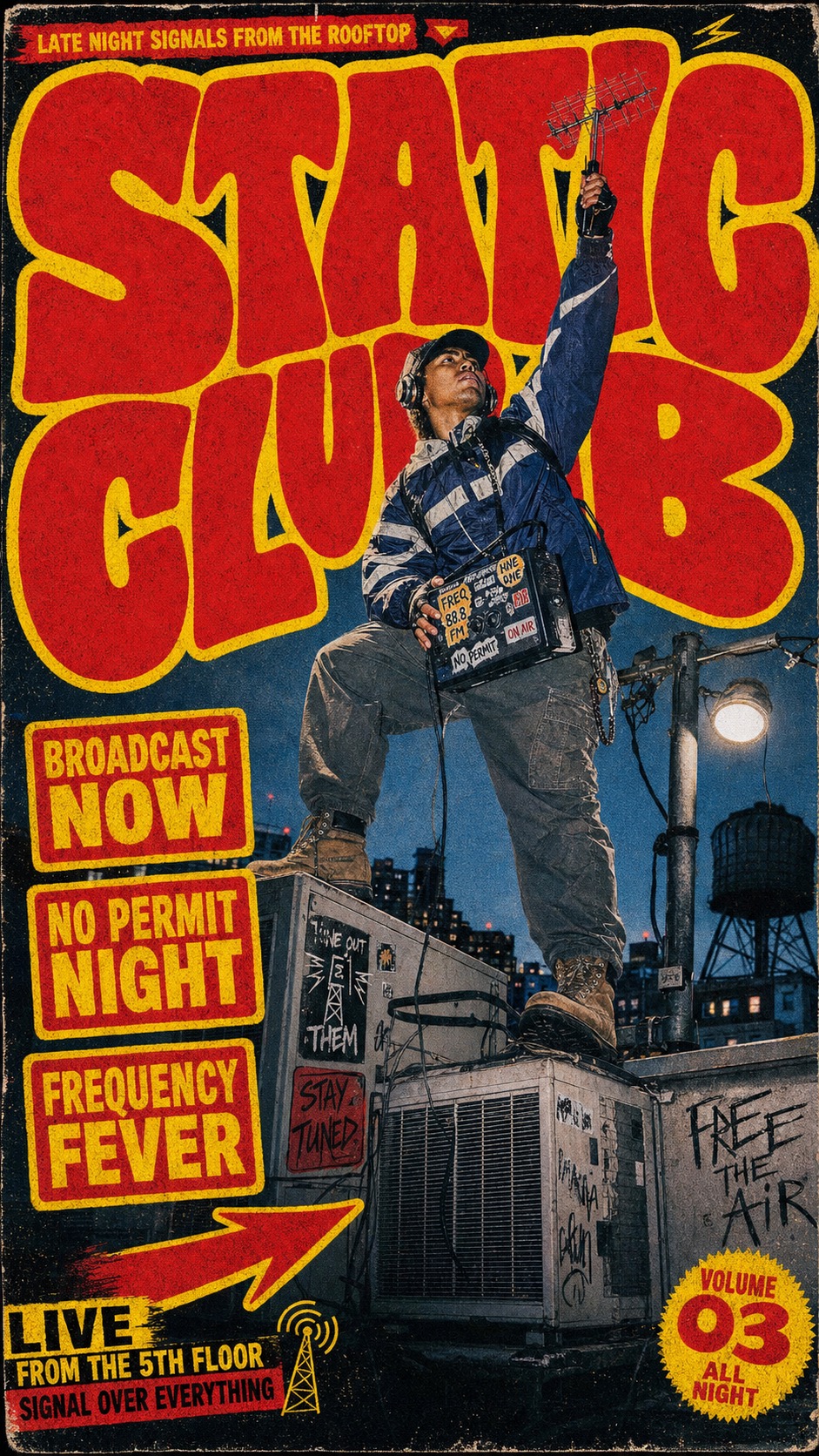 Red Yellow Grunge Skate Cover Style — example AI image, 9:16