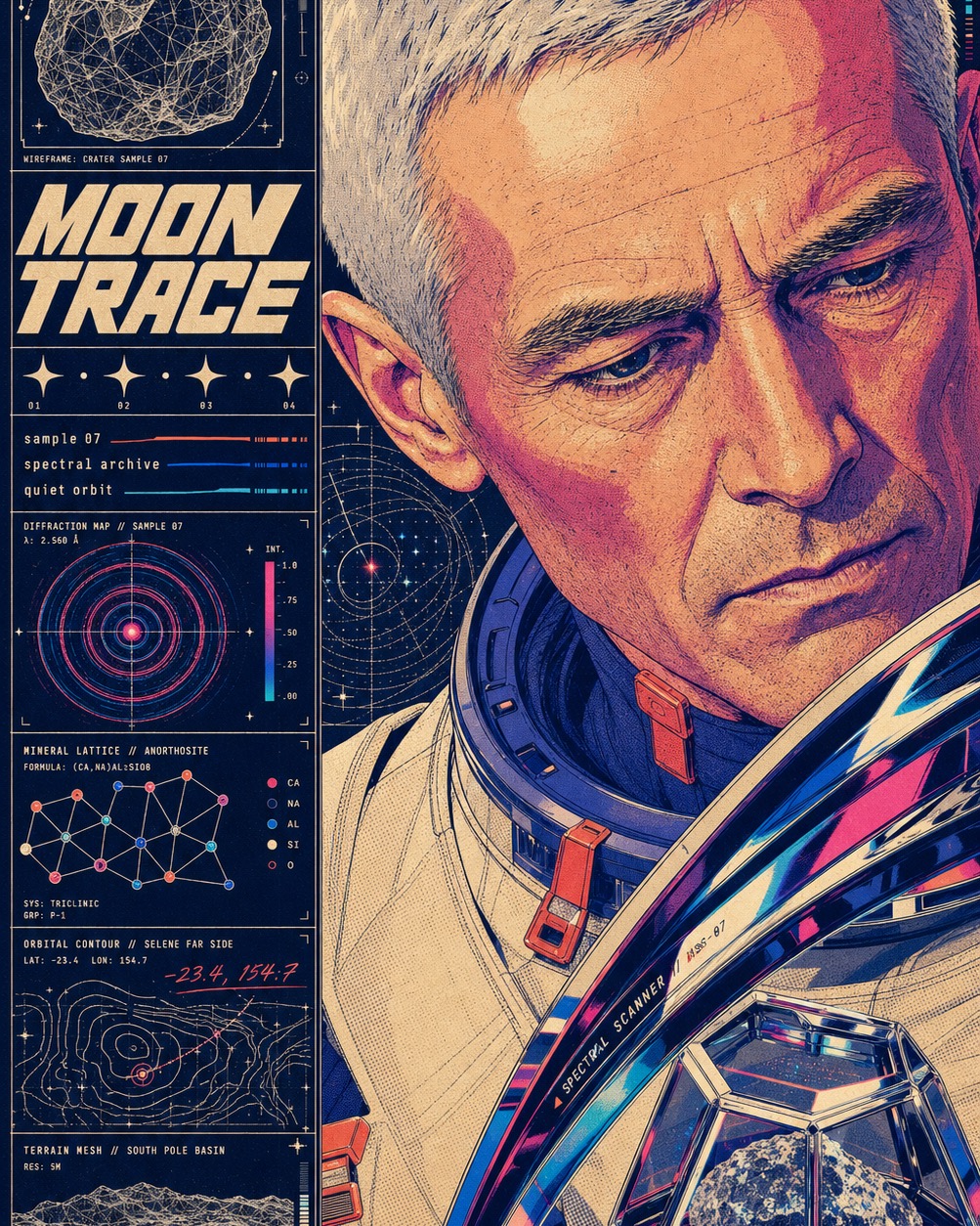 Retro Future Chrome Portrait Dossier — example AI image, 9:16
