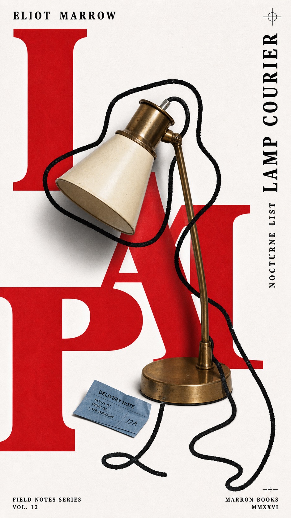 Scarlet Block Cutout Doodle Book Cover Style — example AI image, 9:16