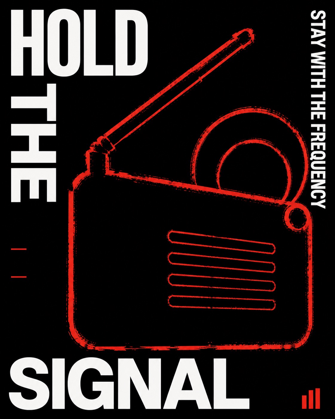 Signal Red Contour Poster — example AI image, 9:16