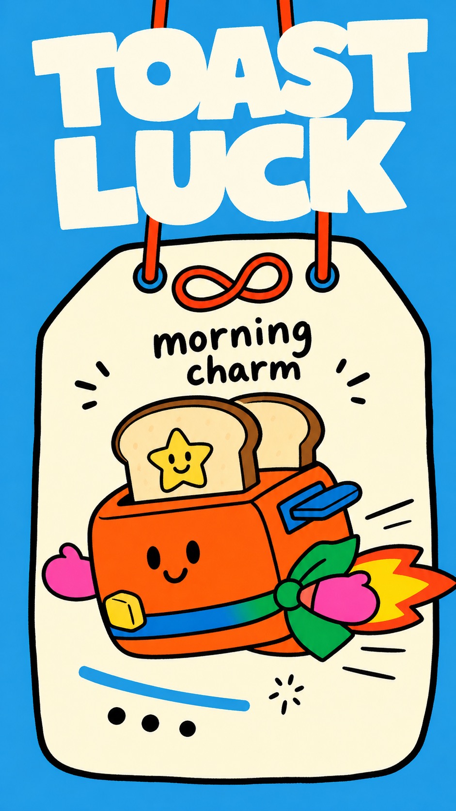Sky Blue Lucky Tag Doodle Poster Style — example AI image, 9:16