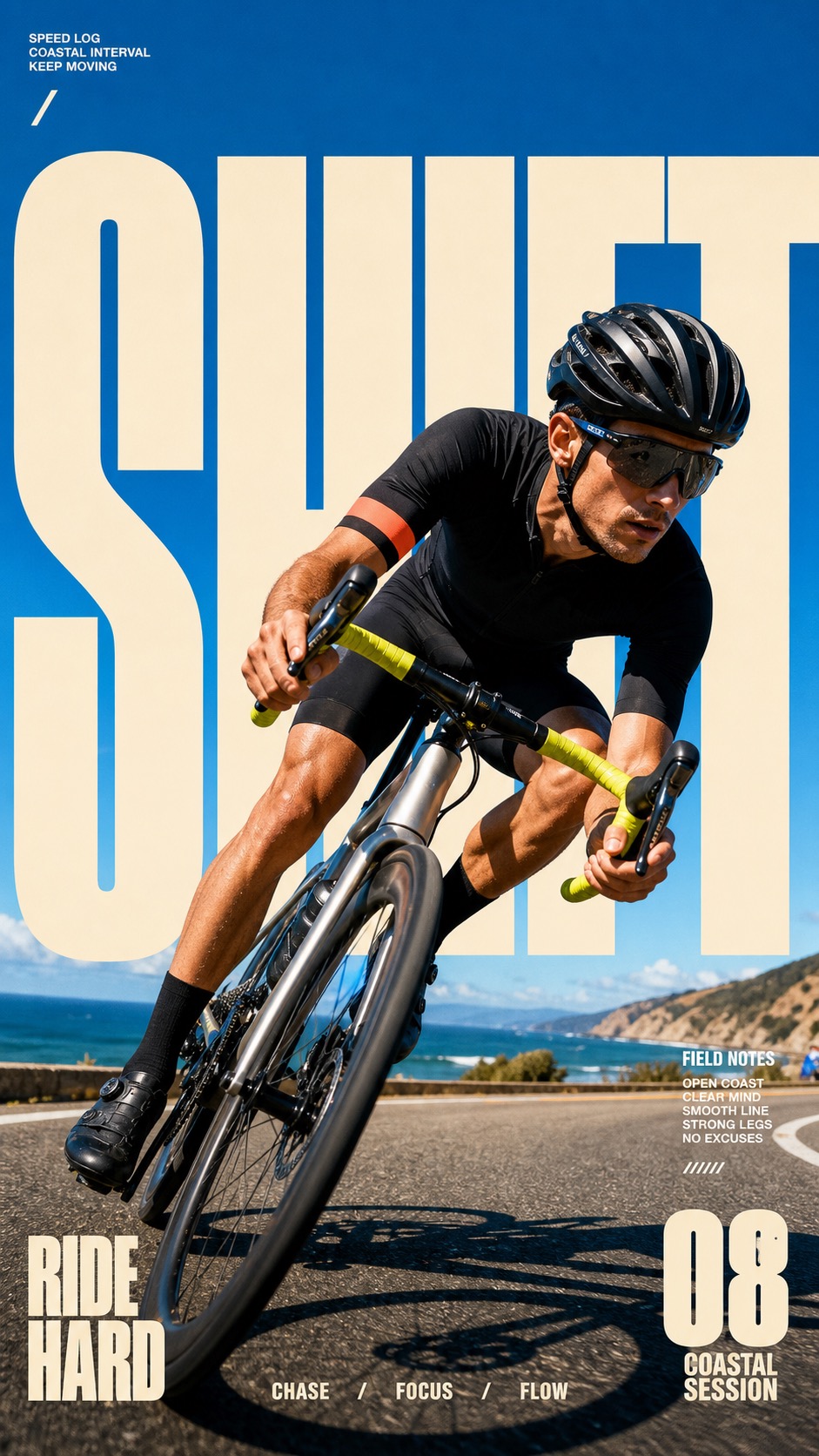 Sunlit Kinetic Block Type Photo Poster — example AI image, 9:16