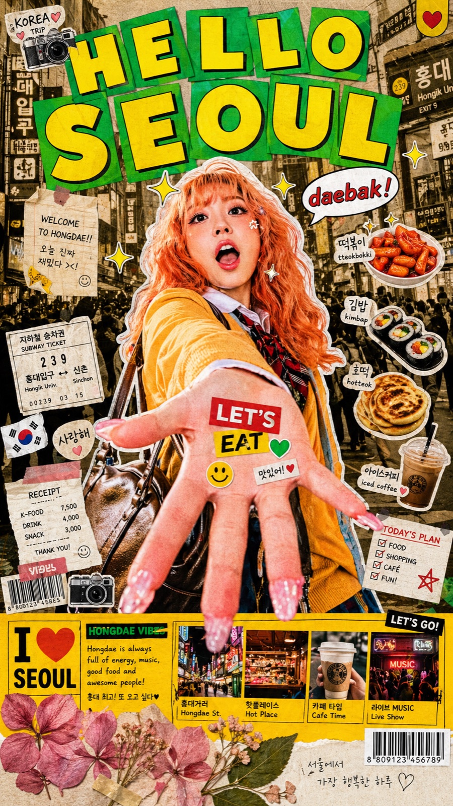 Tokyo Kawaii Travel Collage Poster — example AI image, 9:16