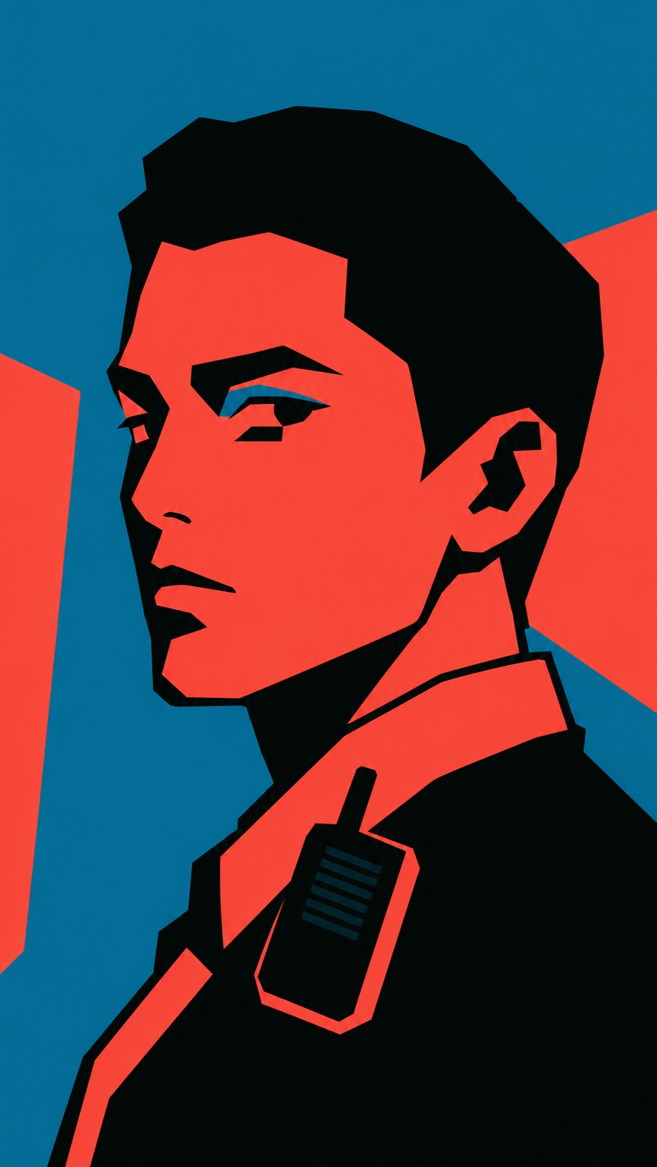 Tri Color Hardcut Portrait Poster Style — example AI image, 9:16