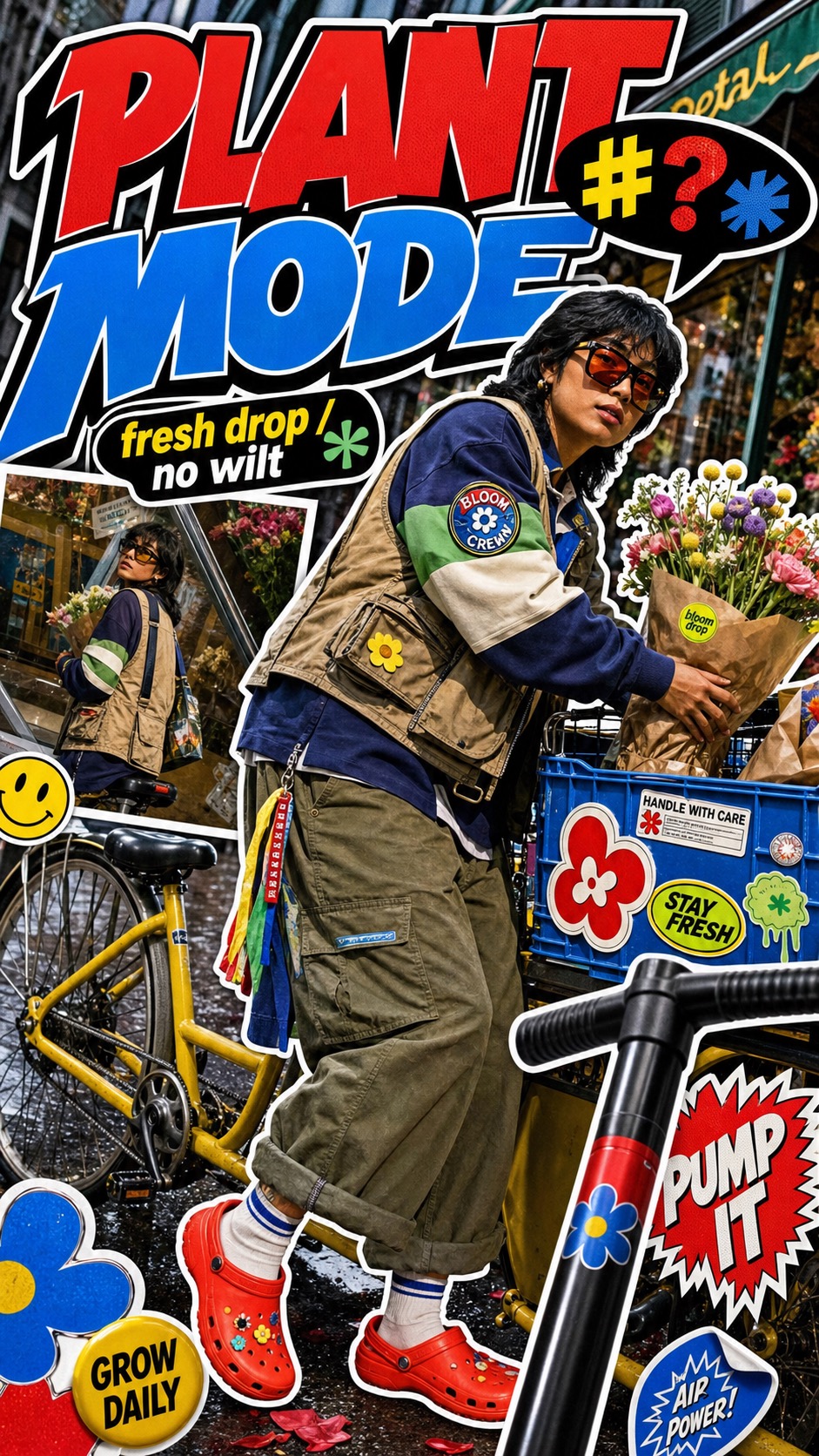 Y2K Streetwear Sticker Collage Style — example AI image, 9:16
